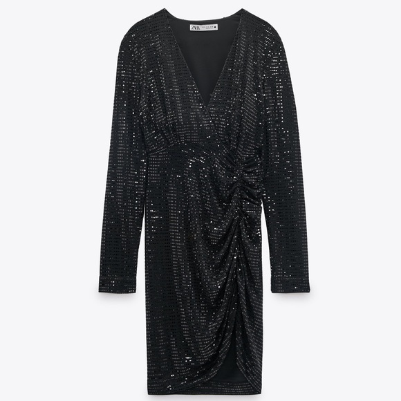 Zara Sparkly Draped Dress - Picture 1 of 12